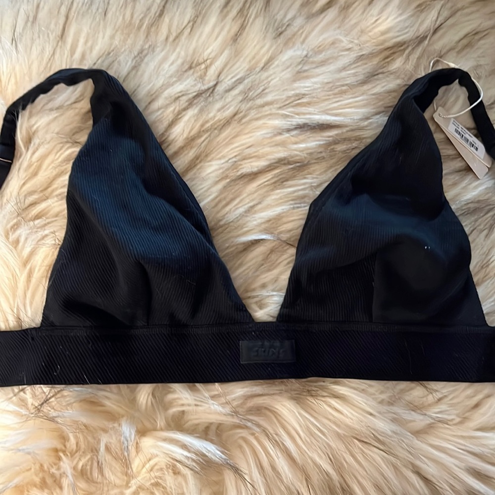 NWT Skims Cotton Bralette in Soot
